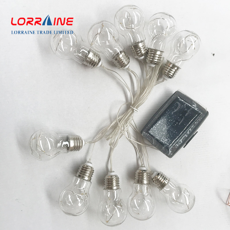 10 暧 white light bulb solar light string