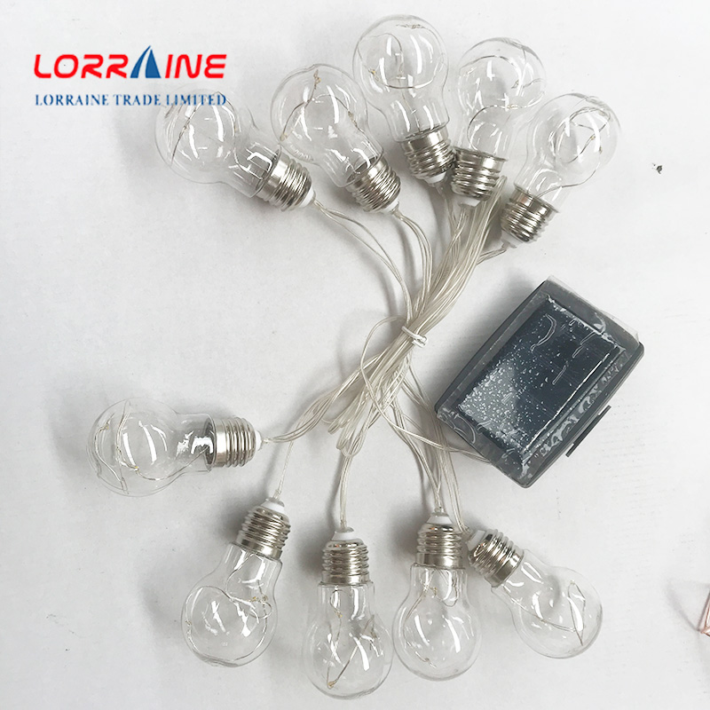 10  white light bulb solar light string